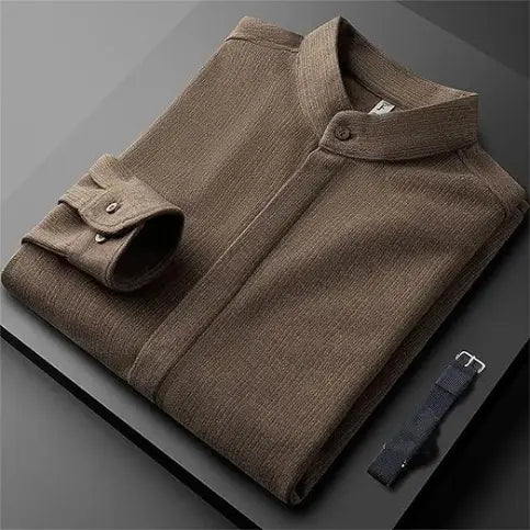 Chemise à Col Montant pour Homme