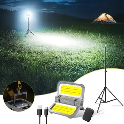 Lampe Camping Solaire avec Trépied Réglable