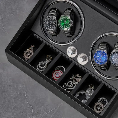 Boîte de Rangement pour 10 Montres avec Rotation