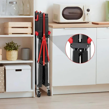 Chariot de Rangement Pliable à Trois Niveaux