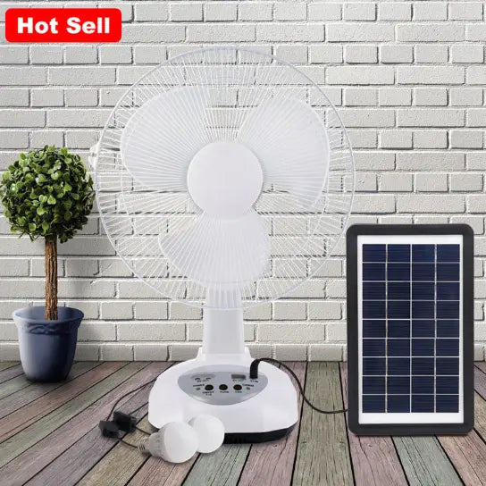 Ventilateur Portable avec Batterie et Panneau Solaire