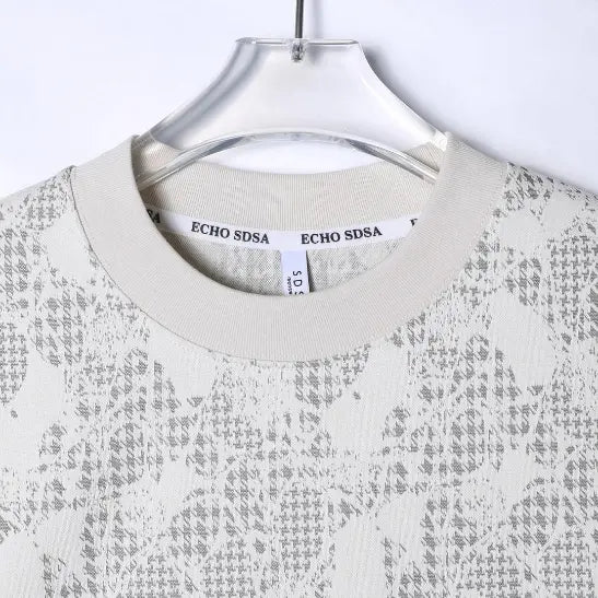 T-shirt Homme Jacquard à Motifs Discrets