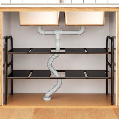Étagère Sous Évier Double Niveau Extensible