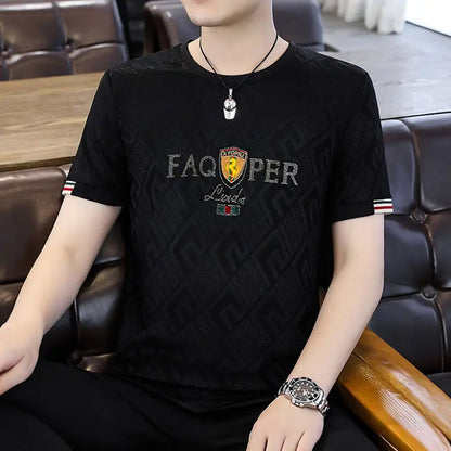 T-Shirt Jacquard Sans Col Été