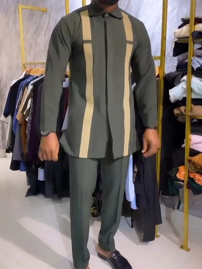Costume Africain Style Décontracté et Élégant