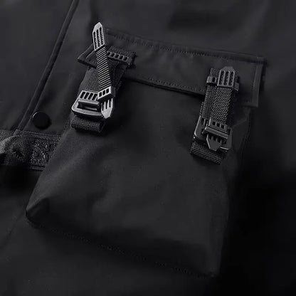 Veste Décontractée Noire à Boutons