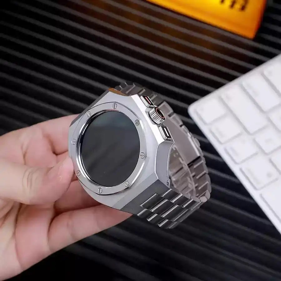 montre intelligente avec bracelet métallique
