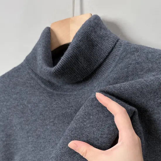 Pull à col roulé en cachemire épaissi