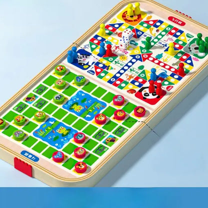 Jeu d'Échecs Bois 5-en-1 Réversible