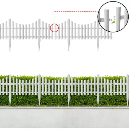 Pack 10 Barrières de Jardin Blanches Modulables