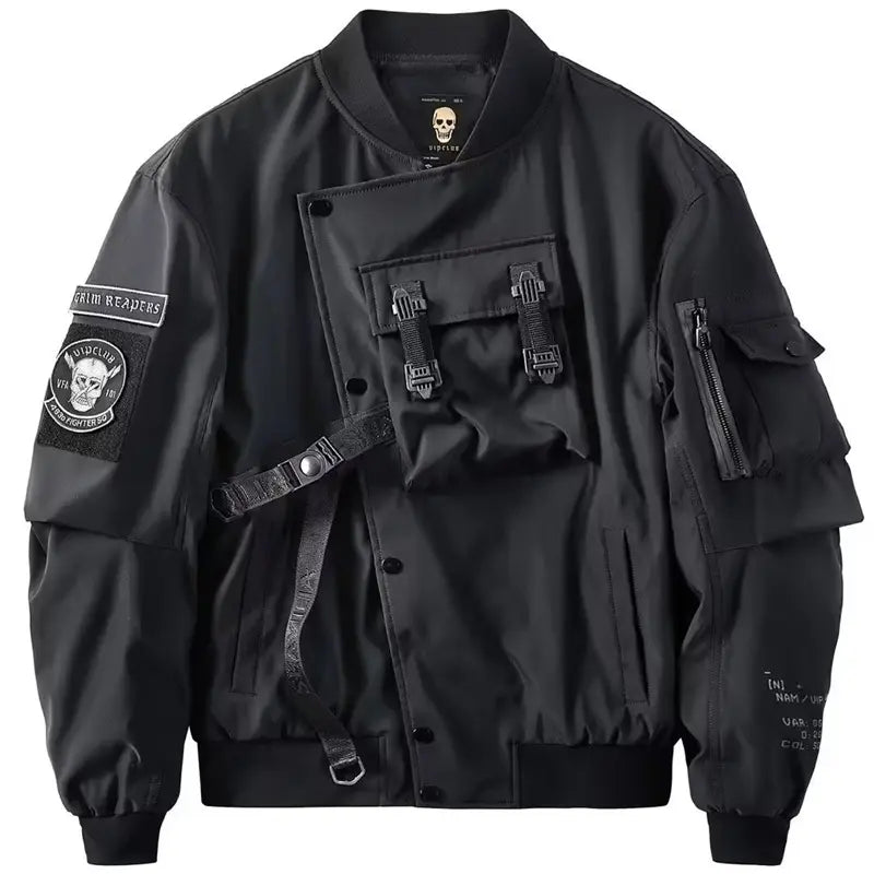 Veste Décontractée Noire à Boutons