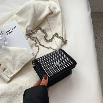 Mini Sac à Bandoulière Chic à Chaîne et Strass