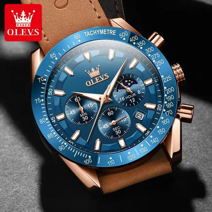 Montre Homme OLEVS Élégante Étanche Chronographe
