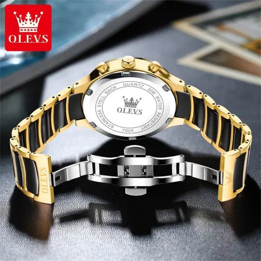 Montre Homme en Céramique Noir et Or