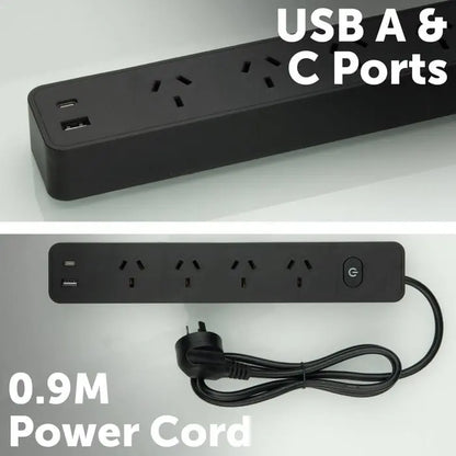 Multiprise 4 Prises avec Ports USB A&C