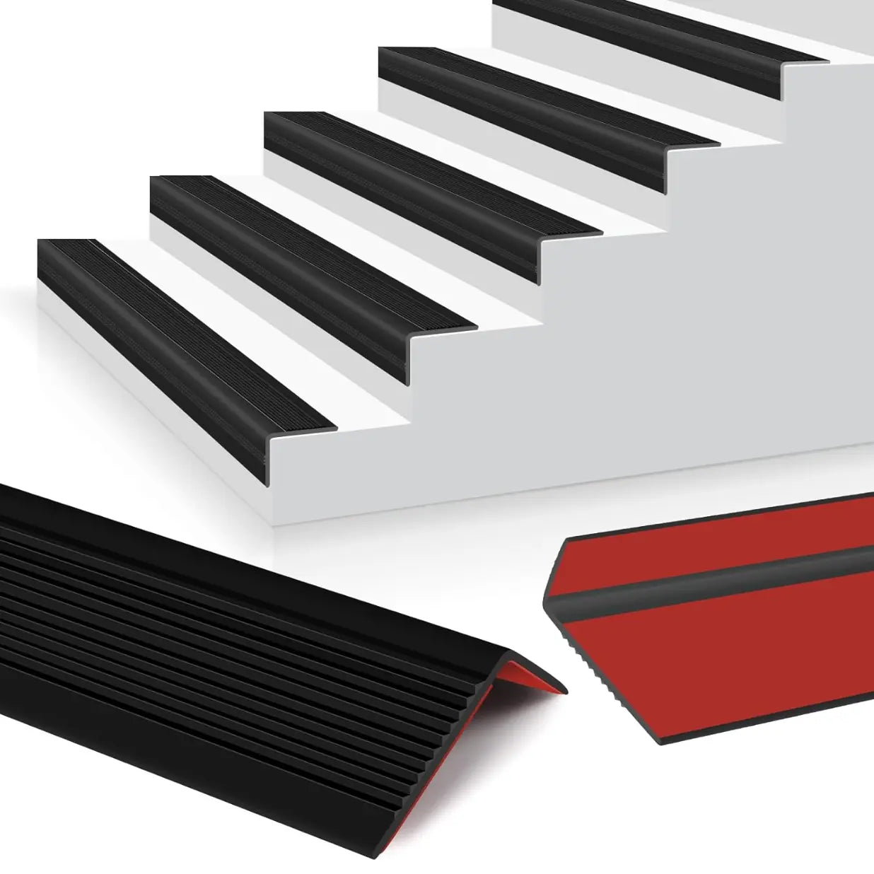 5 Bandes Adhésives Antidérapantes pour Escaliers (1 m x 8 cm)