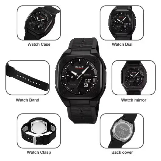 Montre numérique pour hommes avec écran LED