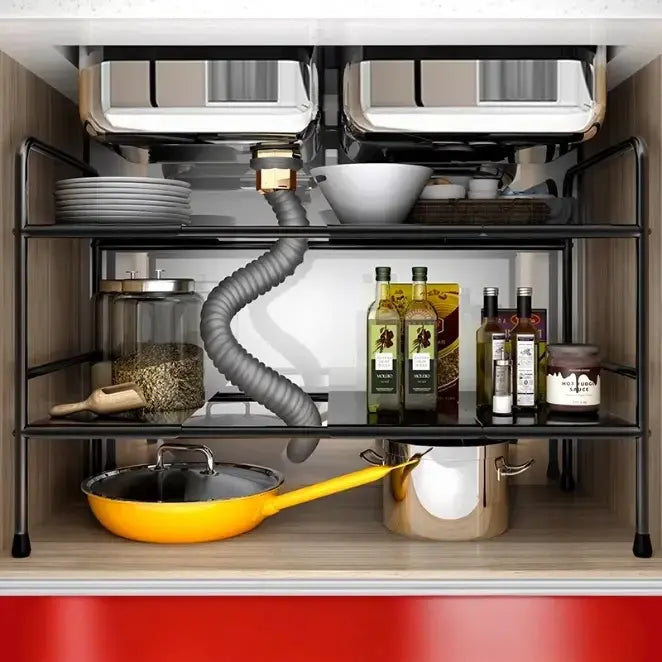 Étagère Sous Évier Double Niveau Extensible