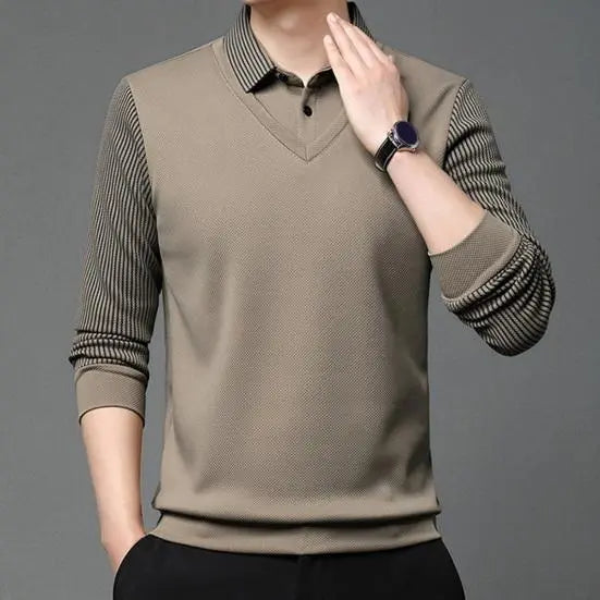 Polo Homme Élégant à Manches Longues