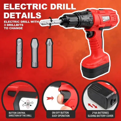 Set d'Outils pour Enfants avec Perceuse