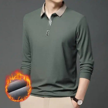 Polo à Manches Longues Gaufré pour Hommes