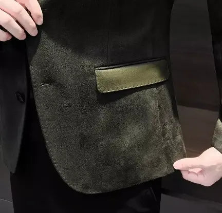 Veste de Costume Homme en Velours Côtelé