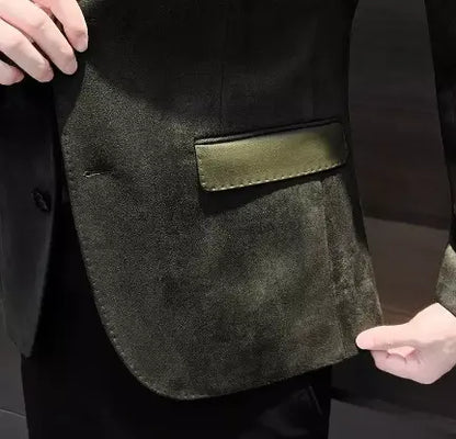Veste de Costume Homme en Velours Côtelé