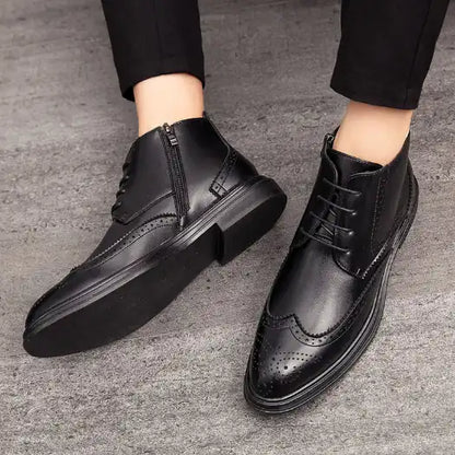 Bottes Chelsea pour Hommes Imperméable avec Brogues Sculptés