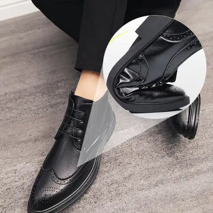 Bottes Chelsea pour Hommes Imperméable avec Brogues Sculptés