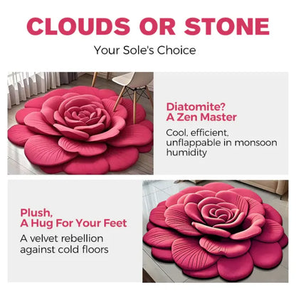 1X Tapis Floral Ultra-Absorbant en Diatomite