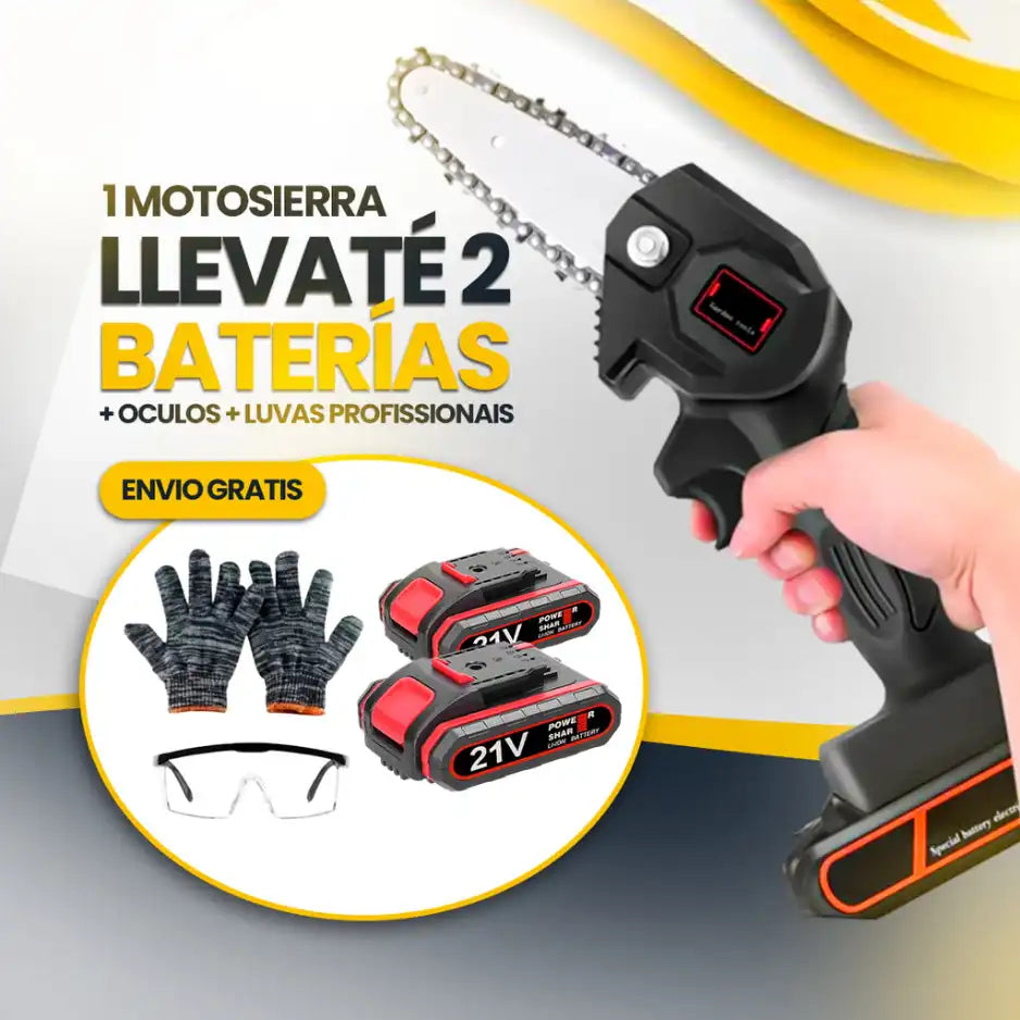 Scie à Chaîne Portative MegaForce avec 2 Batteries